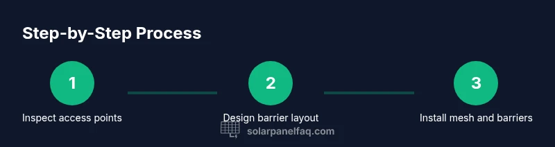 Process diagram showing steps to monkey-proof solar panels
