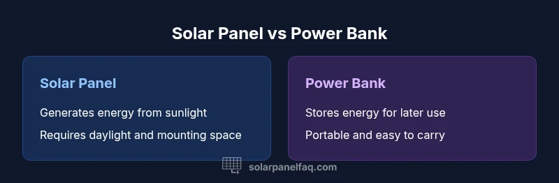 Comparison infographic of solar panel and power bank