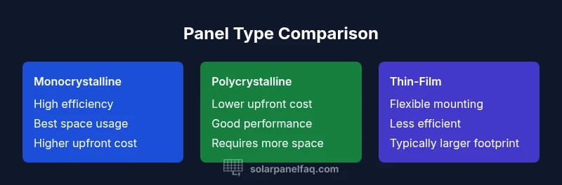 Comparison of monocrystalline, polycrystalline, and thin-film solar panels