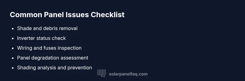 Checklist of common solar panel issues and quick fixes