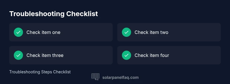 Checklist for troubleshooting solar panel non-production