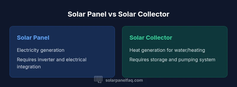 Infographic comparing solar panel and solar collector