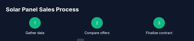 Infographic showing three-step solar sales process