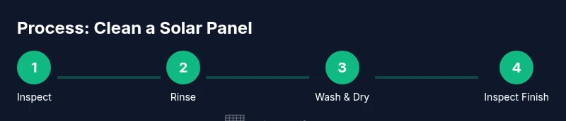 Process flow for safely cleaning a solar panel