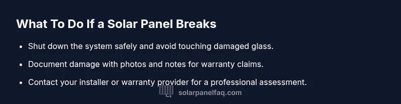 Checklist for breaking solar panel steps
