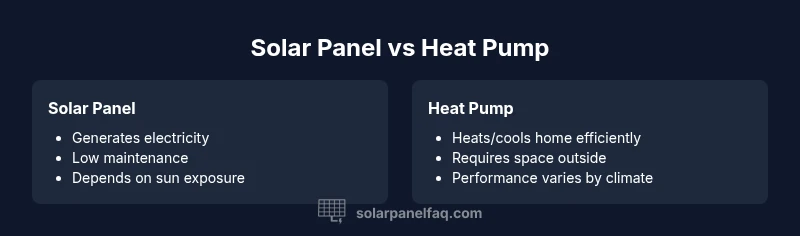 Infographic comparing solar panel and heat pump options