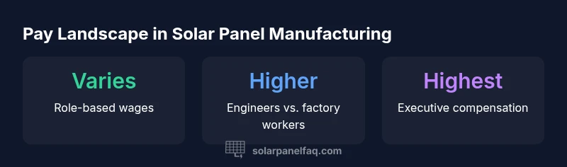 Infographic showing pay levels by role in solar panel manufacturing