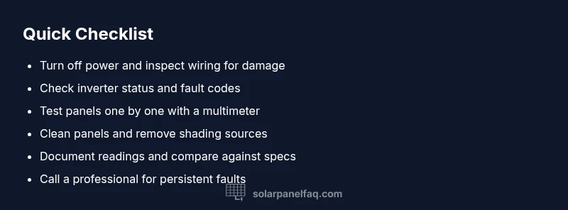 Checklist for testing a bad solar panel
