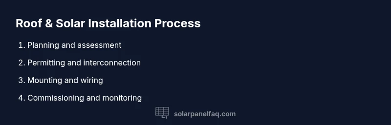 Process infographic for roof and solar installation
