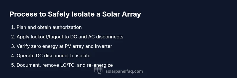 Tailwind infographic showing steps to safely disconnect solar panels during daylight